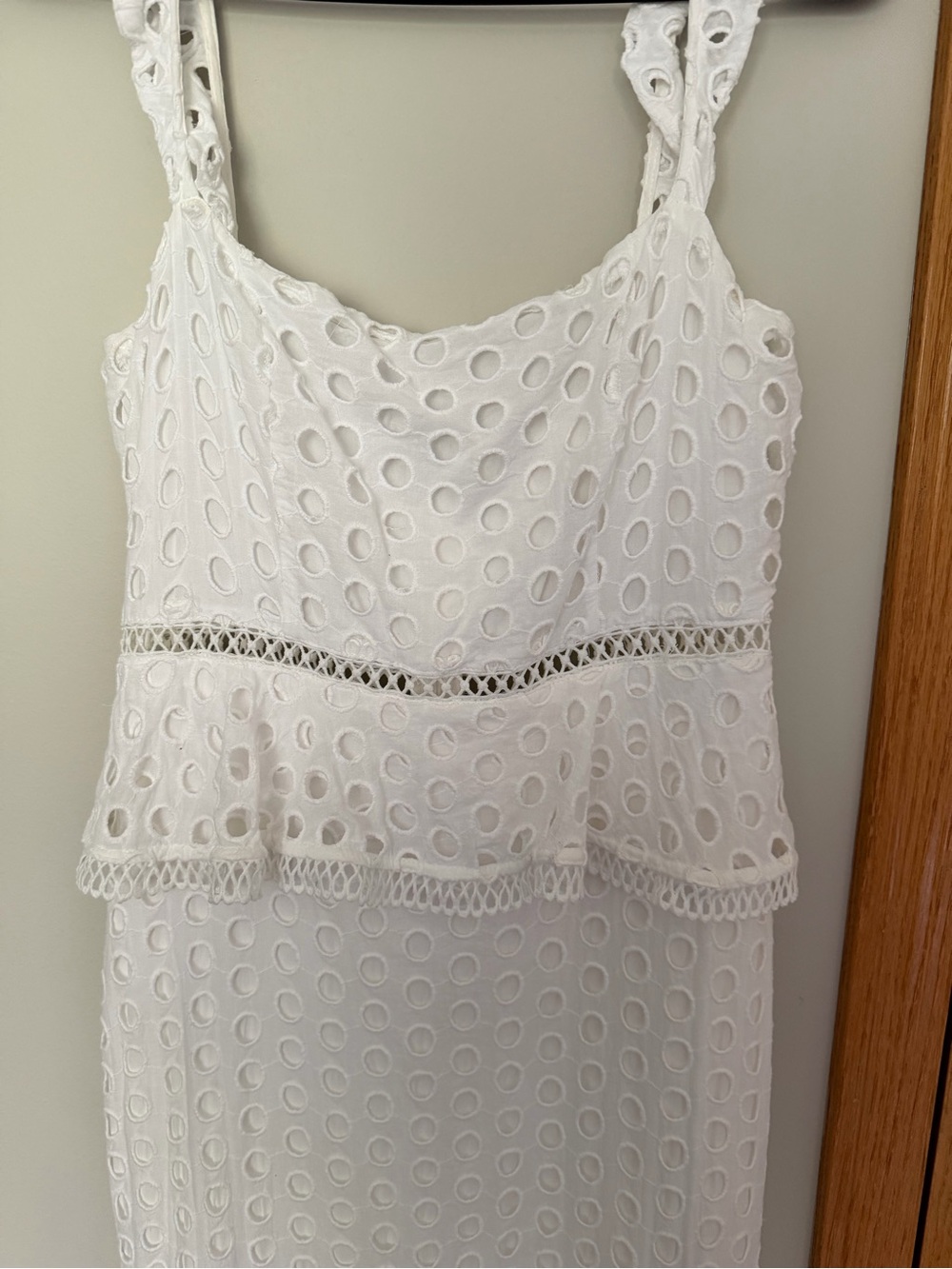 Addison Eyelet Ruffle Midi Dress - White - Picture 4 of 10